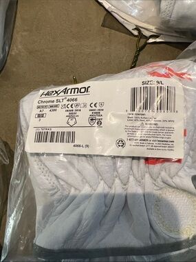 Men's leather White Protective Gloves - Size 9/L